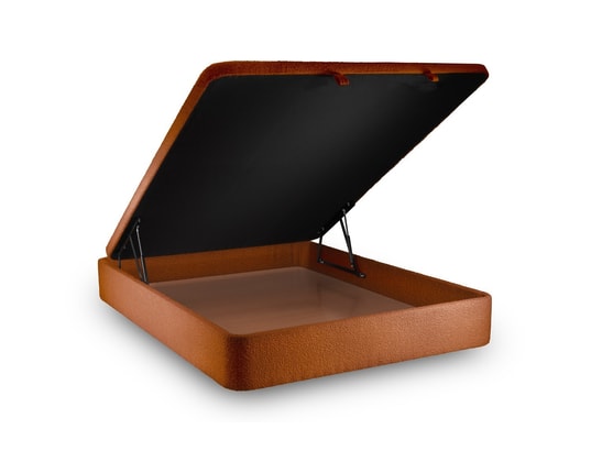 SOMMEIL DE PLOMB - Sommier 140 x 200 Sommier coffre bouclette terracotta 140x200 h39cm