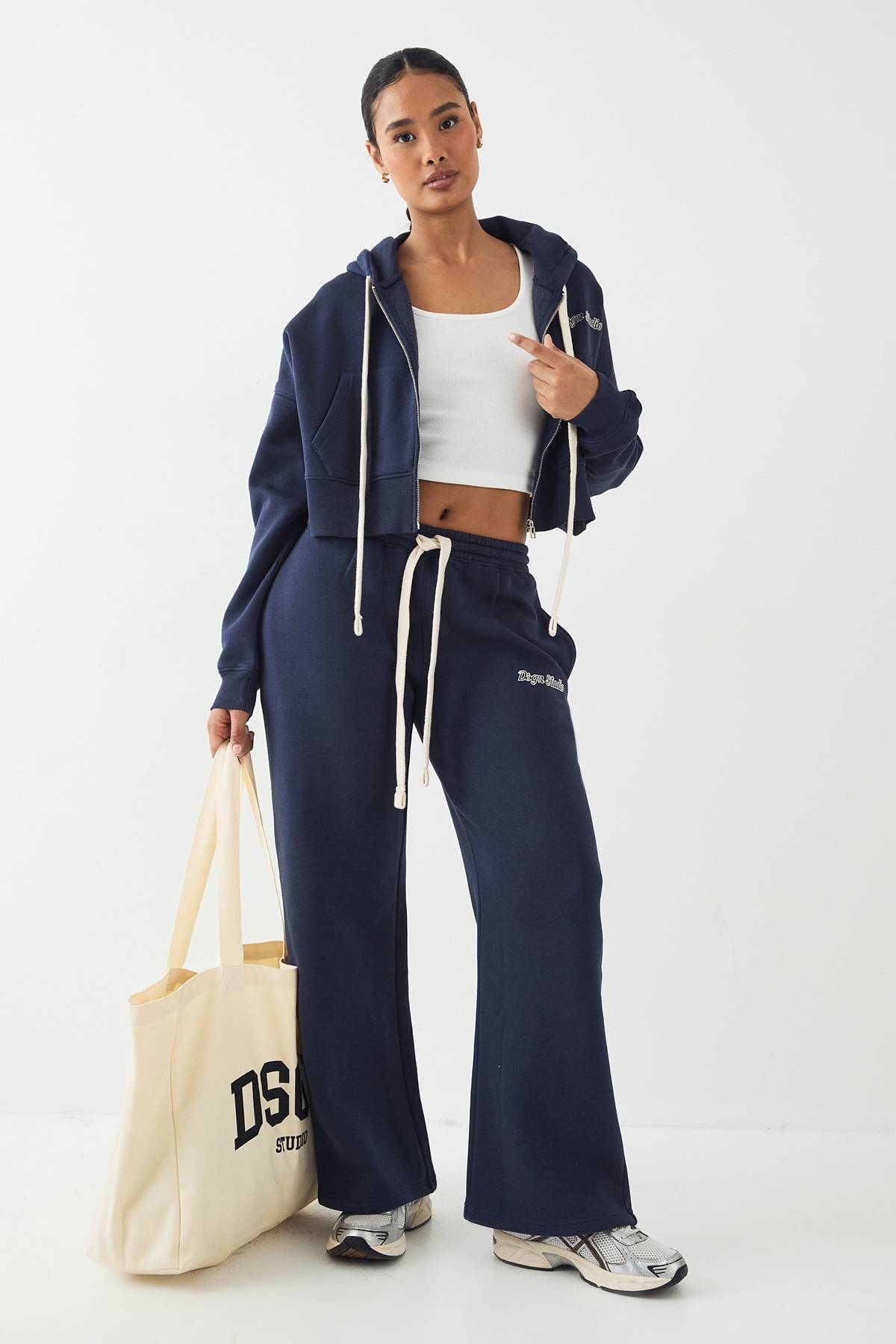 Jogging Jambe Droite à Cordon Contrastant DSGN Studio Tall