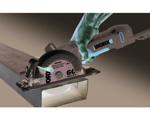 Worxsaw WORX Compact 480W 120mm/46mm WX439 handcirkelzaag inclusief koffer en accessoires