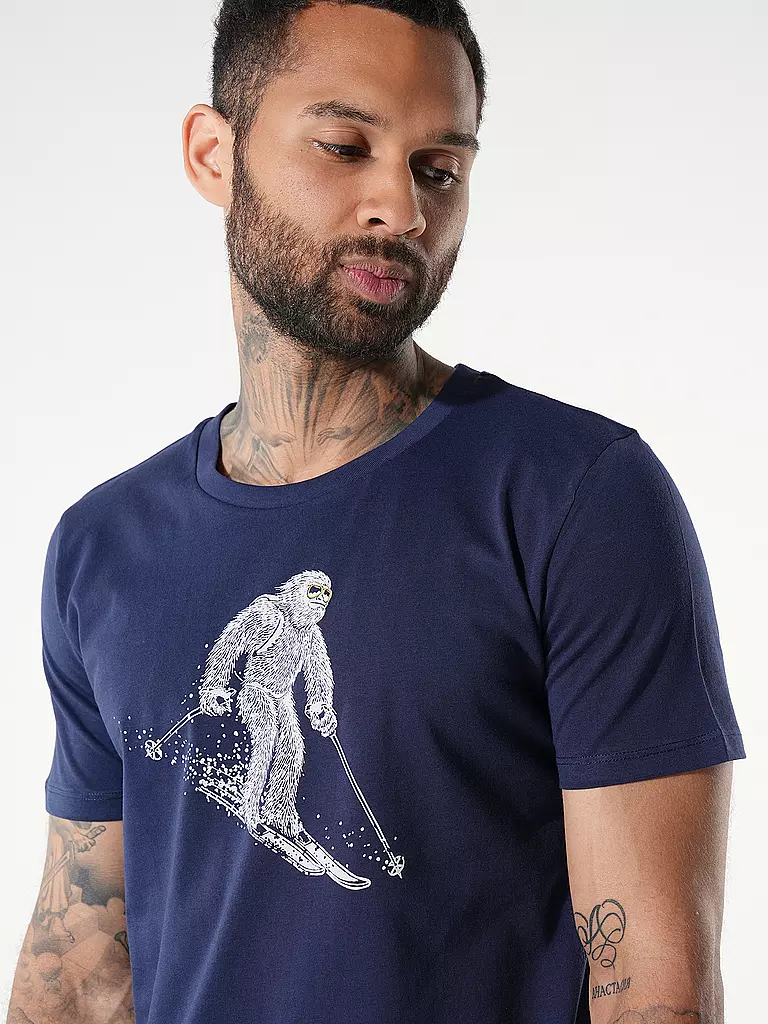 GREENBOMB T-Shirt GUIDE ANIMAL YETI SKI dunkelblau