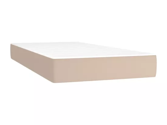 Sommier tapissier matelas et LED Cappuccino 90x190cm Similicuir