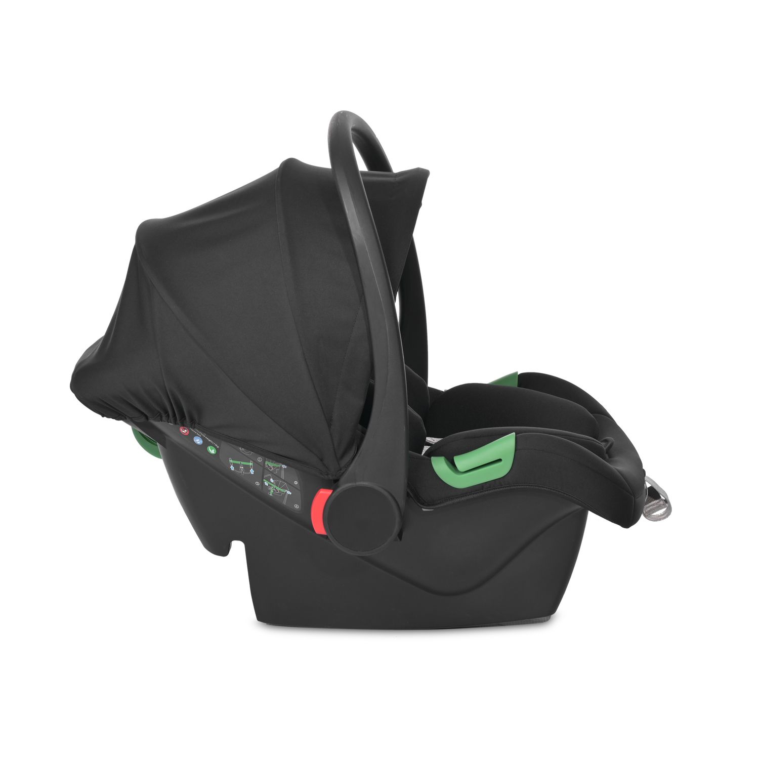 Lorelli Babyschale i-Size Spirit (40 - 87 cm) verstellbare Kopfstütze, Faltdach schwarz