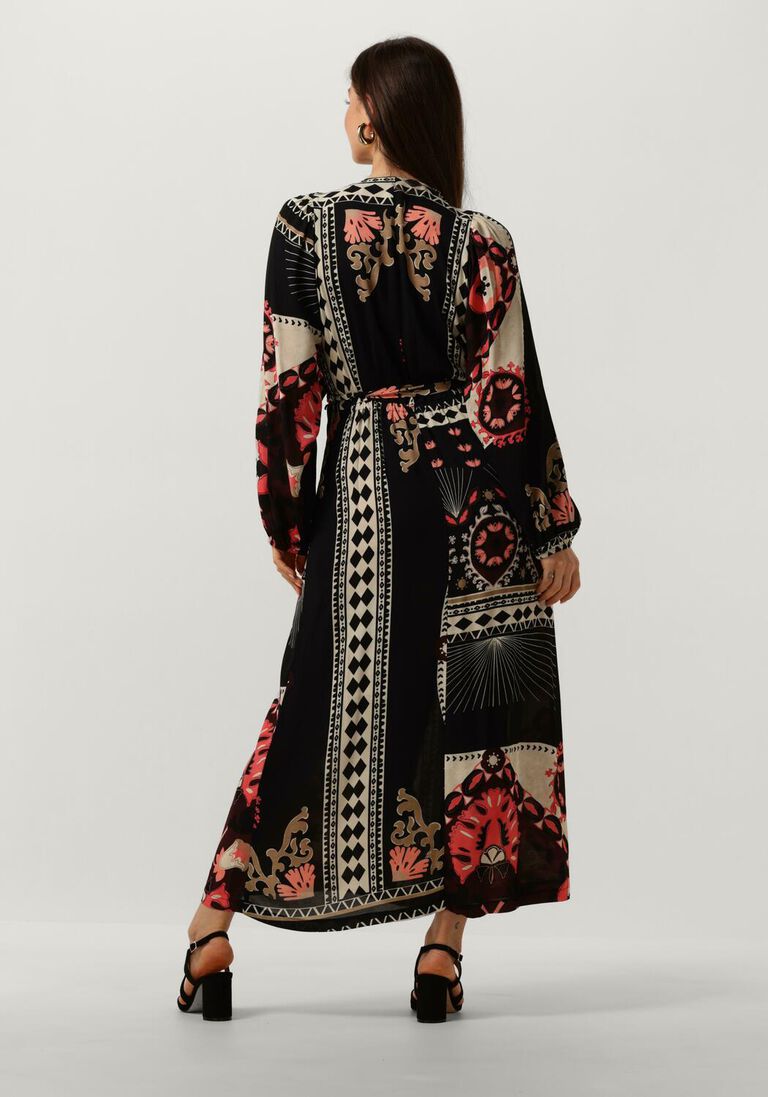 SUMMUM zwarte summum maxi jurk dress scarf print