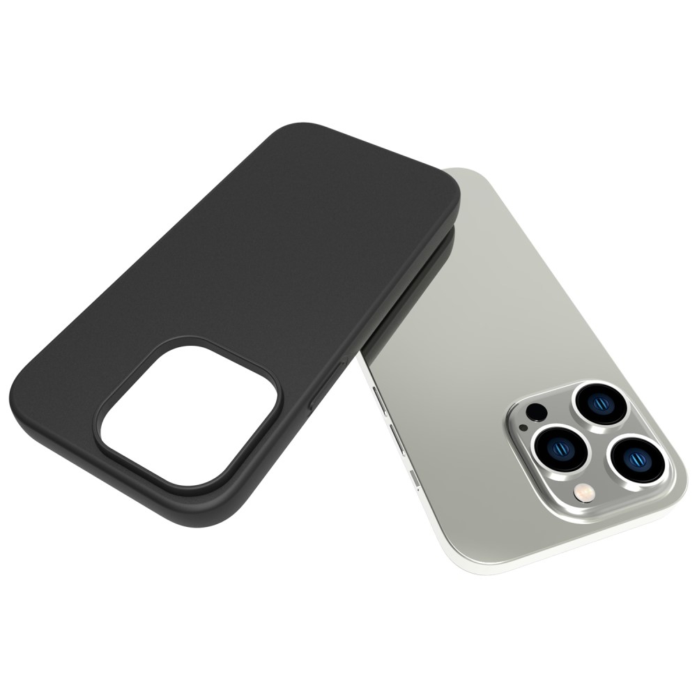 iPhone 14 Pro Gummi Case Hülle Matt - Schwarz