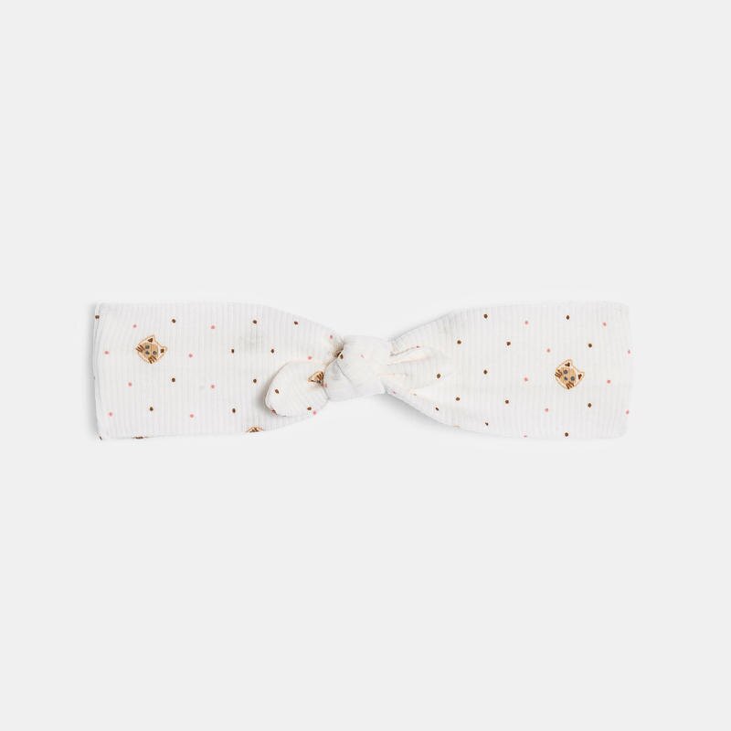 Headband en maille pois et chats bébé fille Gris ou noir