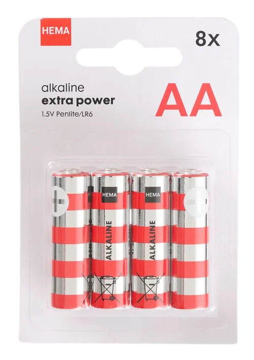 8 piles alcalines AA extra power