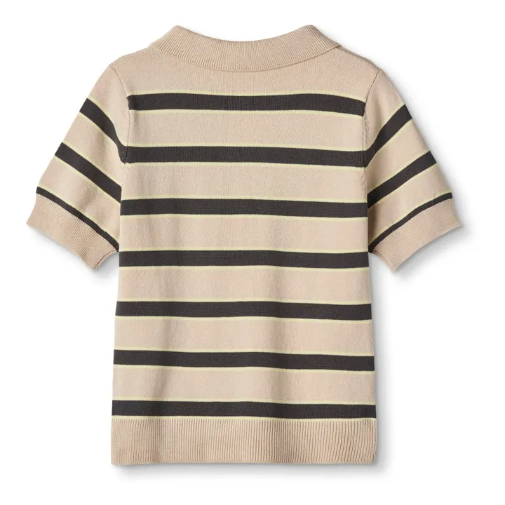 Fliink Polo Maille Favo Rayure | Beige