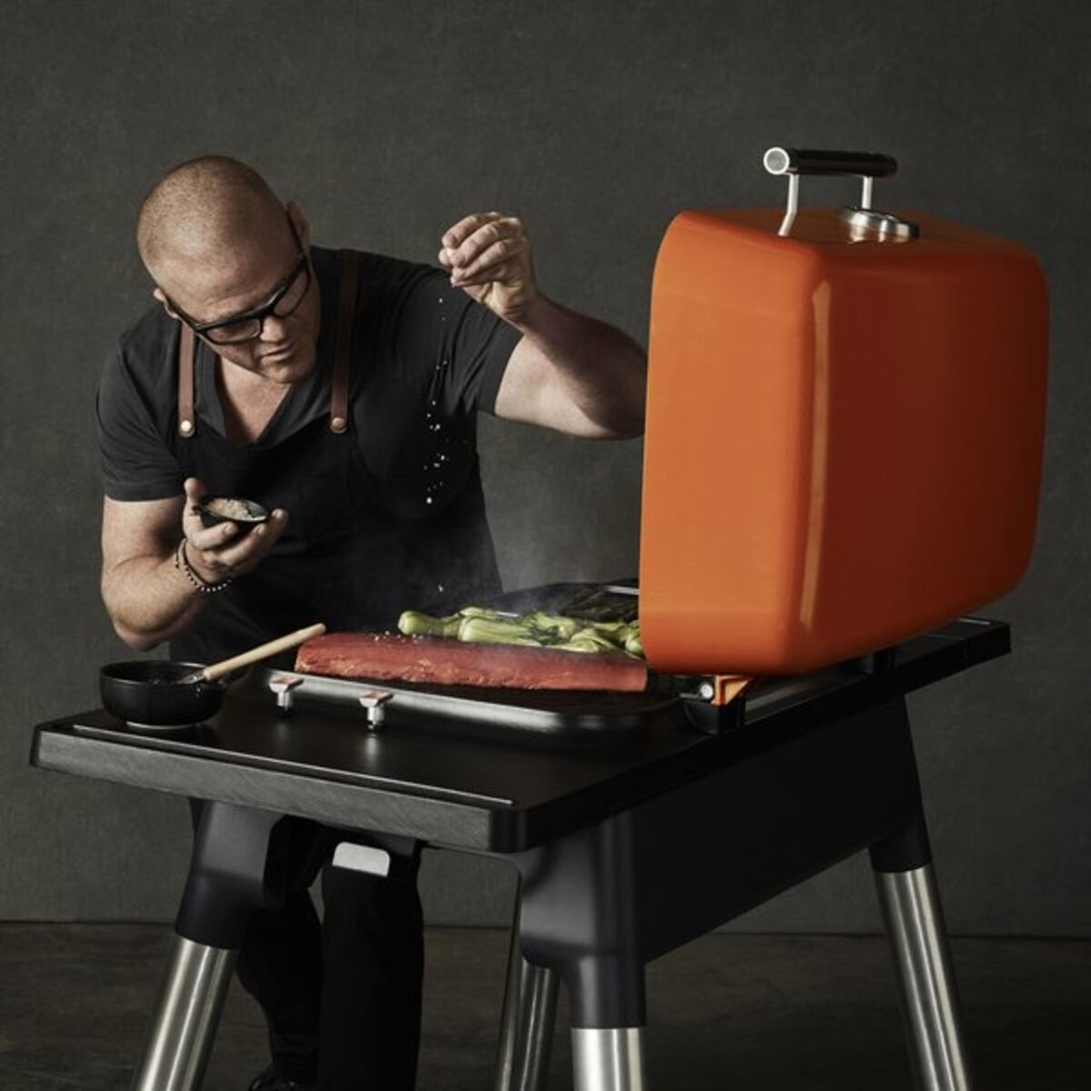 Force gasgrill + rottiseri matt orange