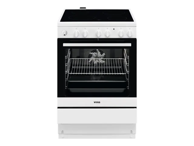 VOSS MaxiKlasse VKK60304HV - Komfur - fritstående - bredde: 59.6 cm - dybde: 60 cm - højde: 85 cm - med selv-rengøring - Klasse A - hvid