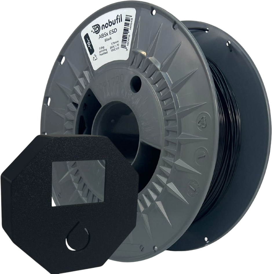 Nobufil  ABSx ESD Black, 1,75 mm / 500 g    Recyceltes Filament für sichere Elektronikprojekte