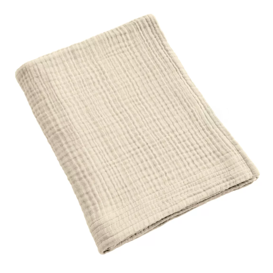 Serviette de bain gaze de coton (90 x 150 cm) Gaïa Beige pampa