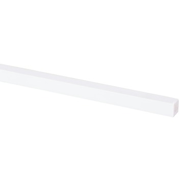 Lat hardhout geschaafd wit gegrond 21x21 mm 210 cm