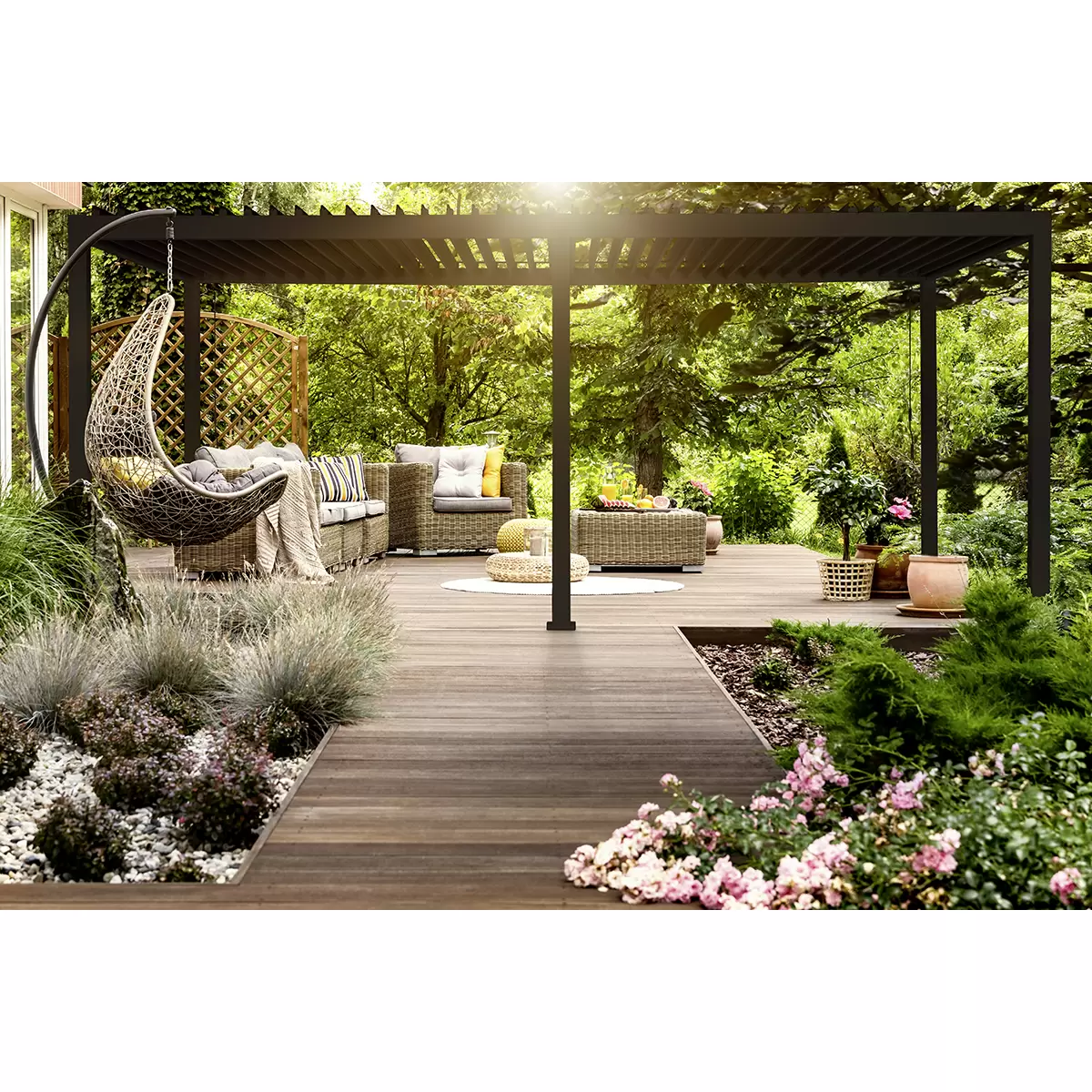 Pavillon Deluxe 600 x 300 cm anthrazit Anthrazit