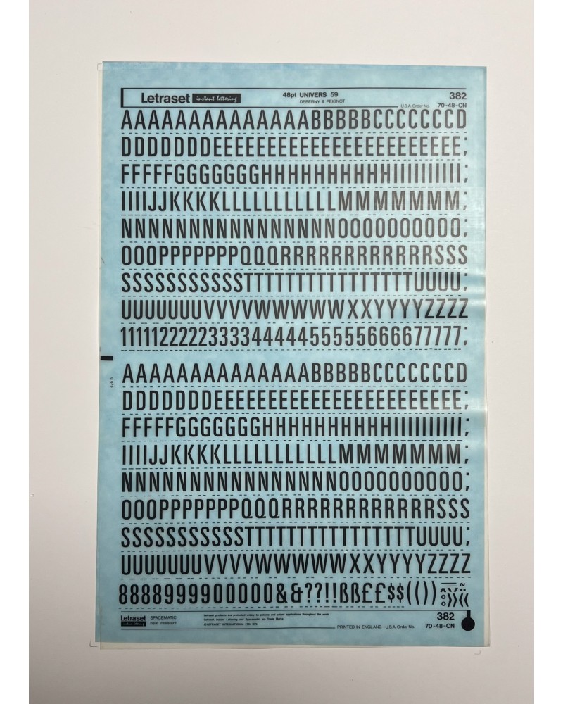 Letraset 382 - UNIVERS 59 -48pt