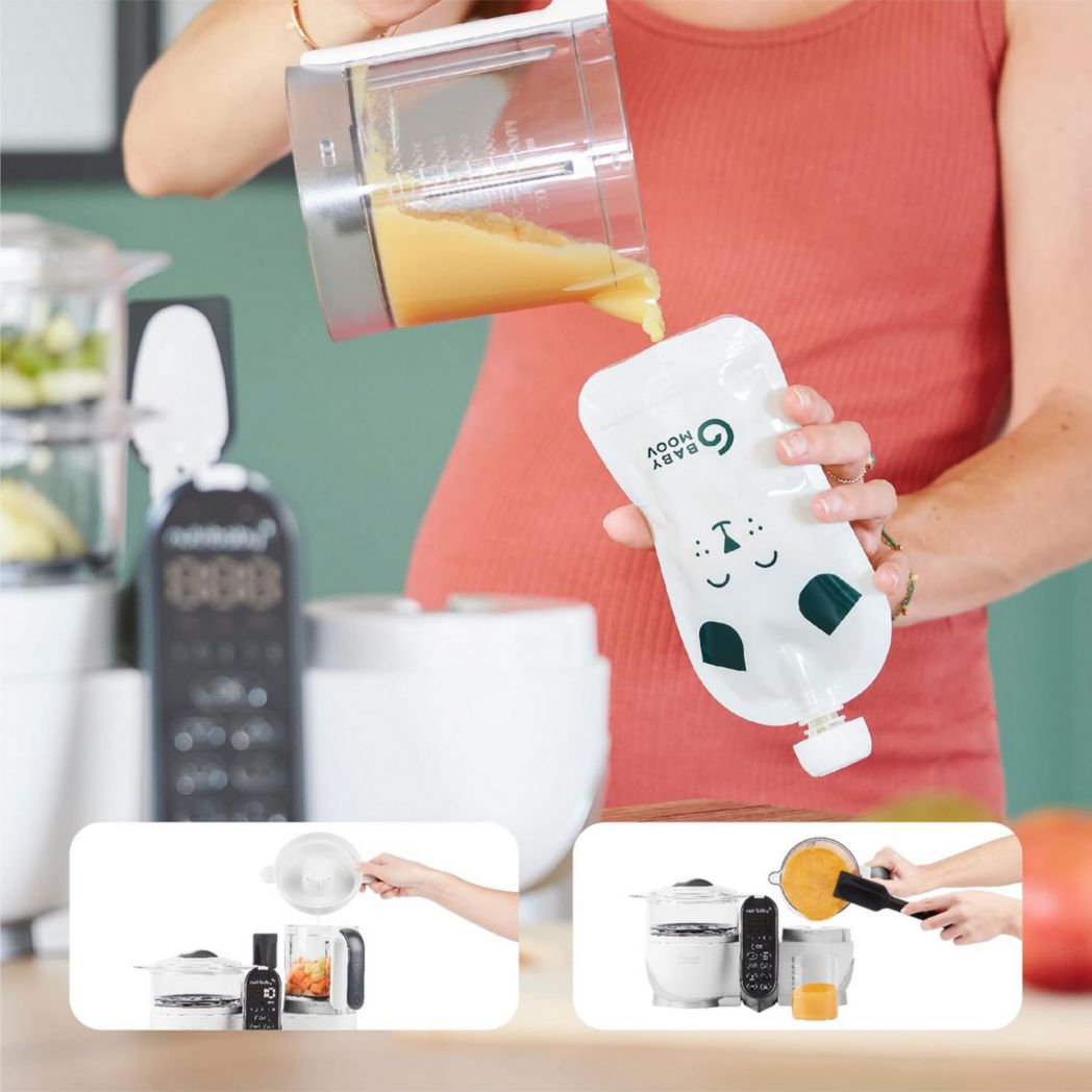 Babymoov Nutribaby(+), Robot cuiseur multifonction 6 en 1 pour bébé, cuiseur vapeur, grande capacité 2,2 L, petits pots maison, idéal pour diversifier les repas, vert opale