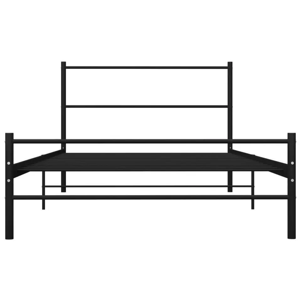 vidaXL - Bed frame met hoofdeinde - Zwart - Metaal - 100x200 cm