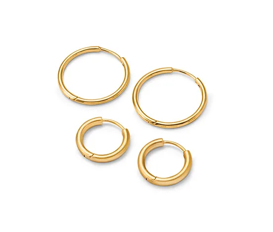 Creolen-Set, 18 Karat vergoldet