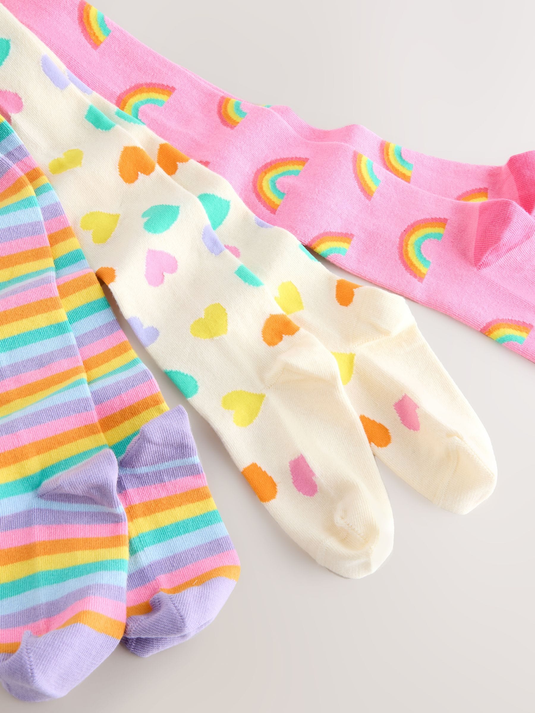 Meerkleurig pastel - Little Bird by Jools Oliver Tights 3 Pack