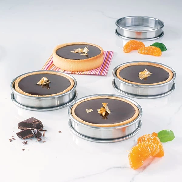 Set de 4 cercles à tartelette inox 8 cm Mathon