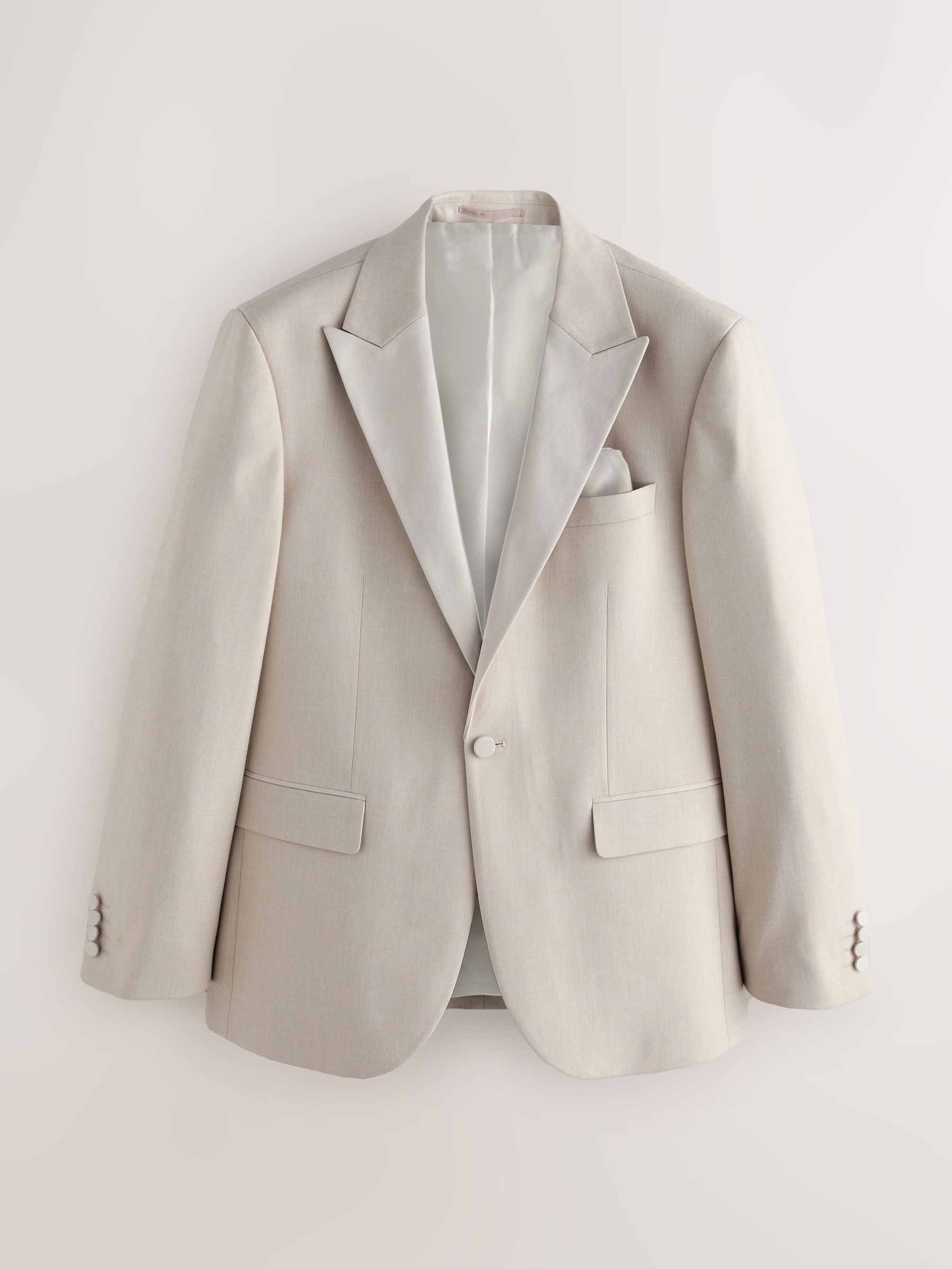 Neutraal - Slim fit smokingjas van flanel