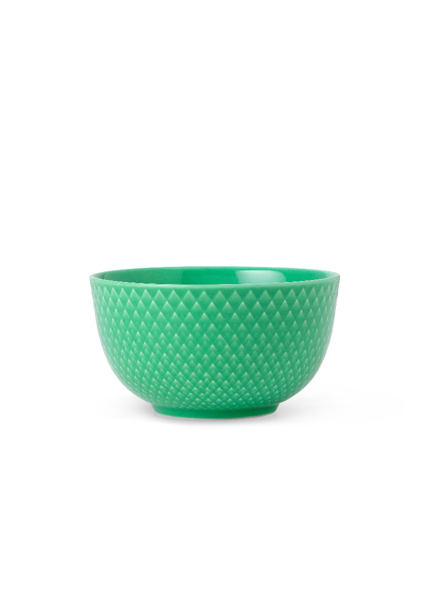 Lyngby Porcelæn  Rhombe Color skål, grøn - H: 6,5 cm.