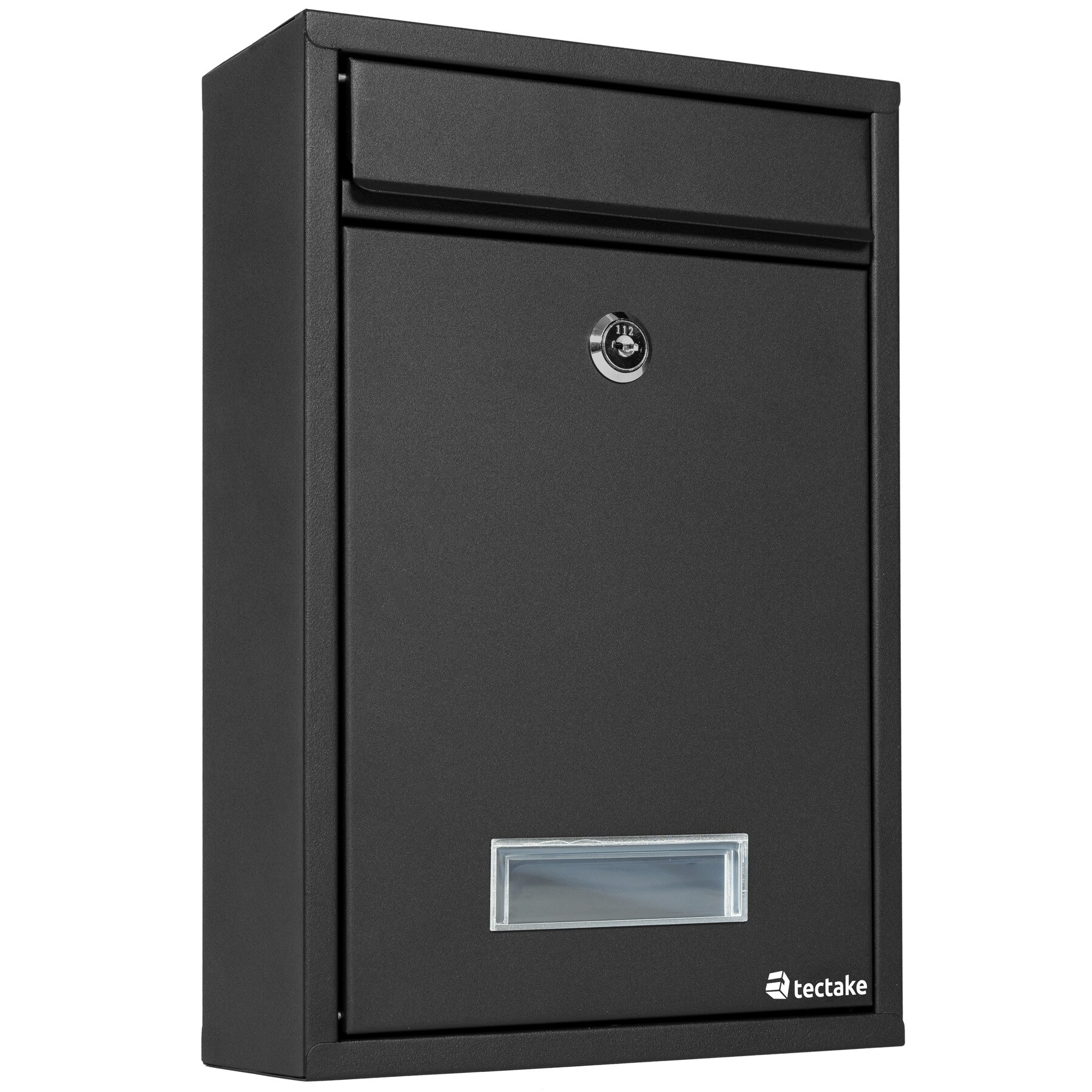 tectake® Briefkasten, aus beschichtetem Stahl, erweiterbar, inklusive Namensschild, 215 x 90 x 320 mm