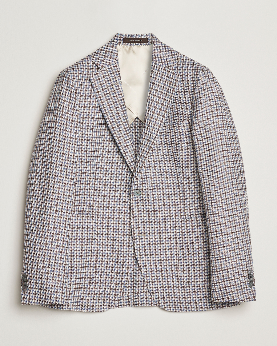 Oscar Jacobson Ferry Soft Patch Pocket Cotton/Linen Blazer Blue