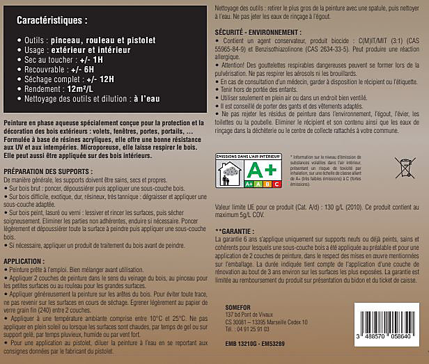 Peinture extérieure bois C-Deco satin gris anthracite 2,5L