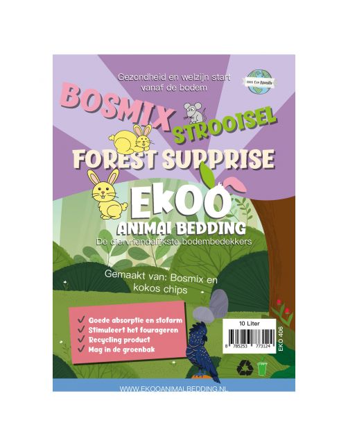 Ekoo Bedding Bosmix Strooisel Forest Suprise - Bodembedekking - 10 l