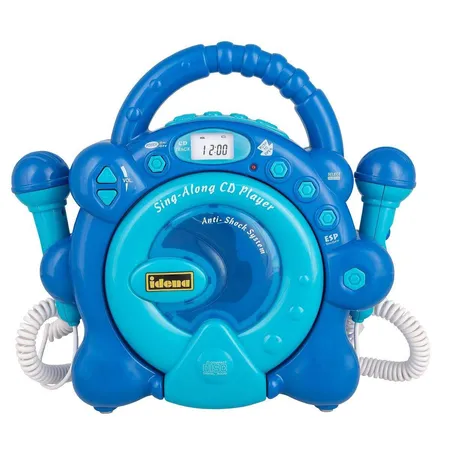 Idena CD-Player blau mit 2 Mikrofonen