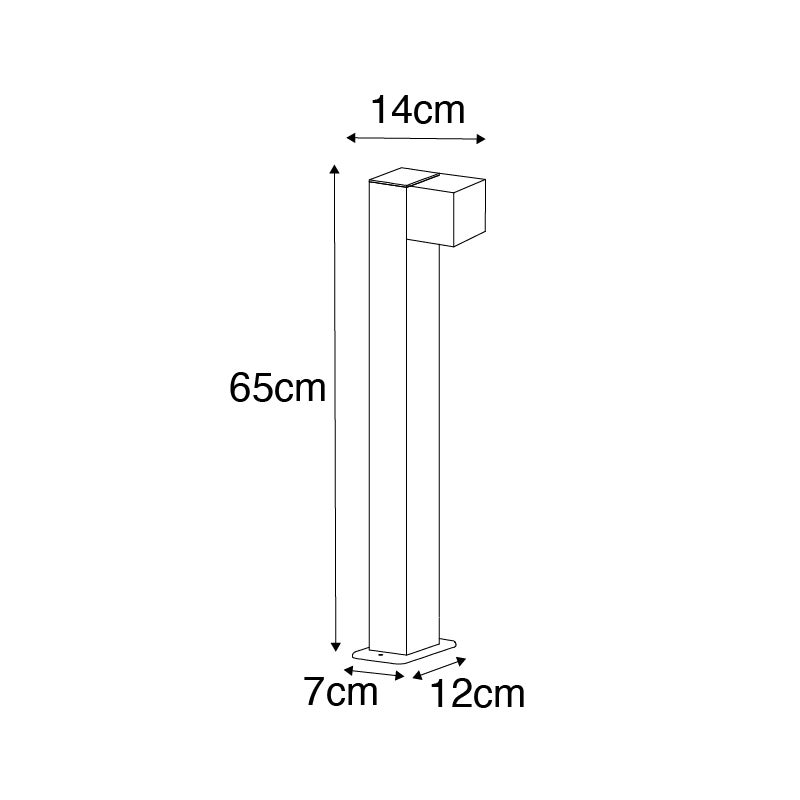Industriële staande buitenlamp, zwart, 65 cm, IP44 - Baleno
