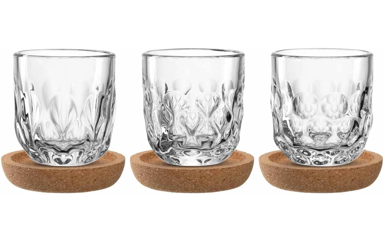 Cappuccino Becher Gocce mit Untersetzer 60 ml, TransparentCappuccino-/Kaffeetasse für Heissgetränke 6-teilig