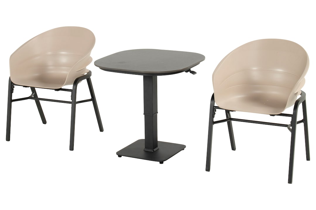 Hartman Gartenstuhl TUBB 2er Set schwarz /taupe