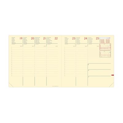 Agenda Marlow Executif Prestige avec répertoire - 1 semaine sur 2 pages - 16 x 16 cm - camel - Quo Vadis