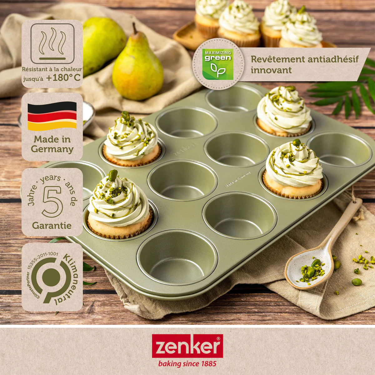 Moule à muffins 12 empreintes Green Vision Zenker