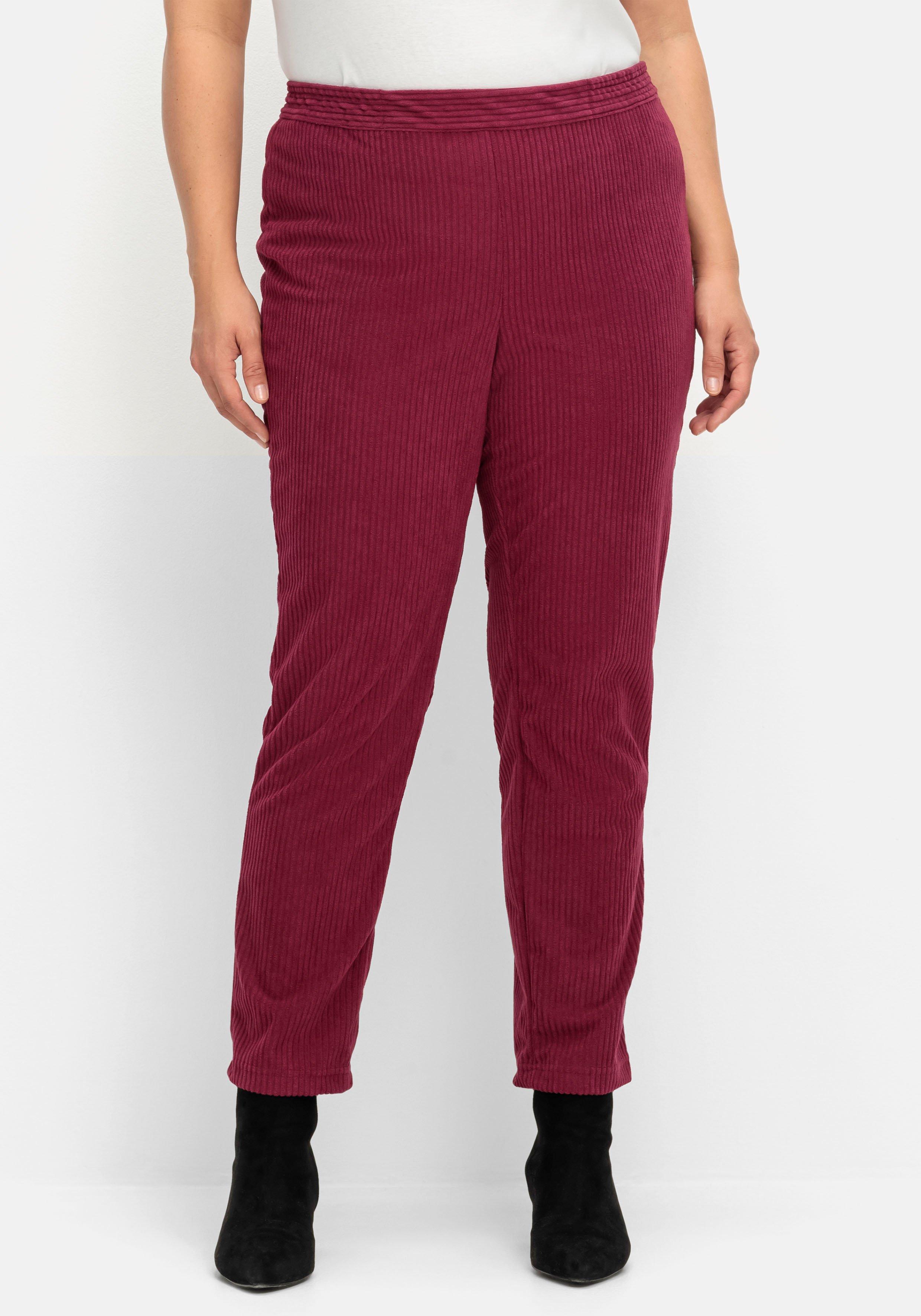 Gerade Cordhose mit Gummizugbund