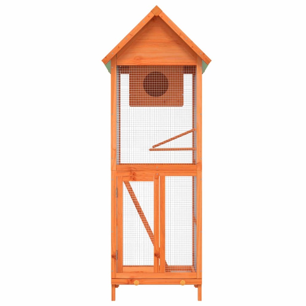 Maison à oiseaux marron 60x58,5x160 cm bois massif de pin