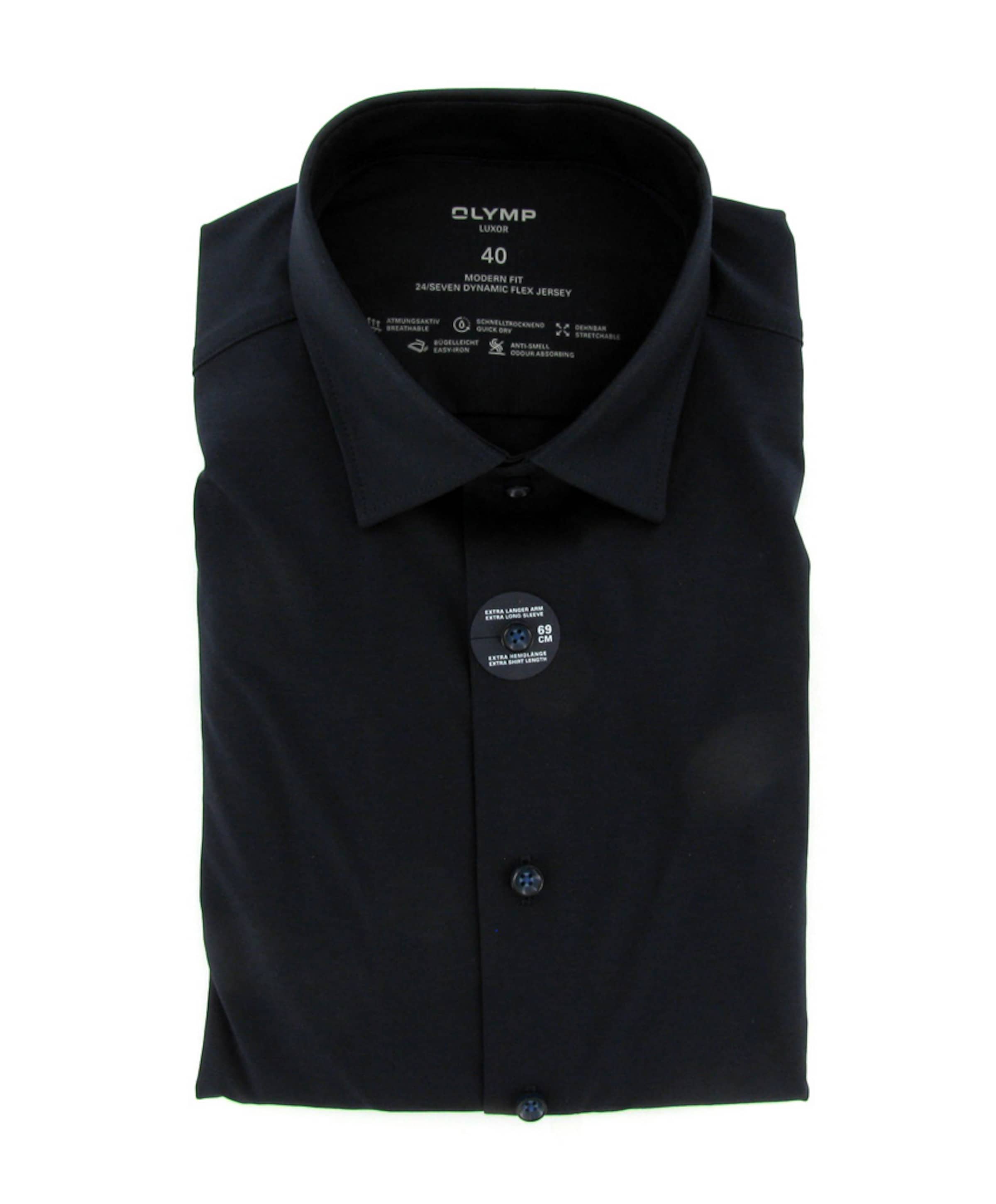 Olymp Modern fit Luxor Heren overhemd lange mouw blauw