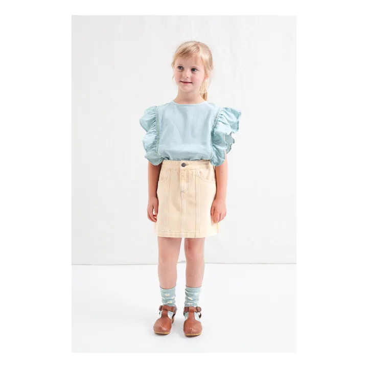 Tocoto Vintage Top Volant | Bleu ciel