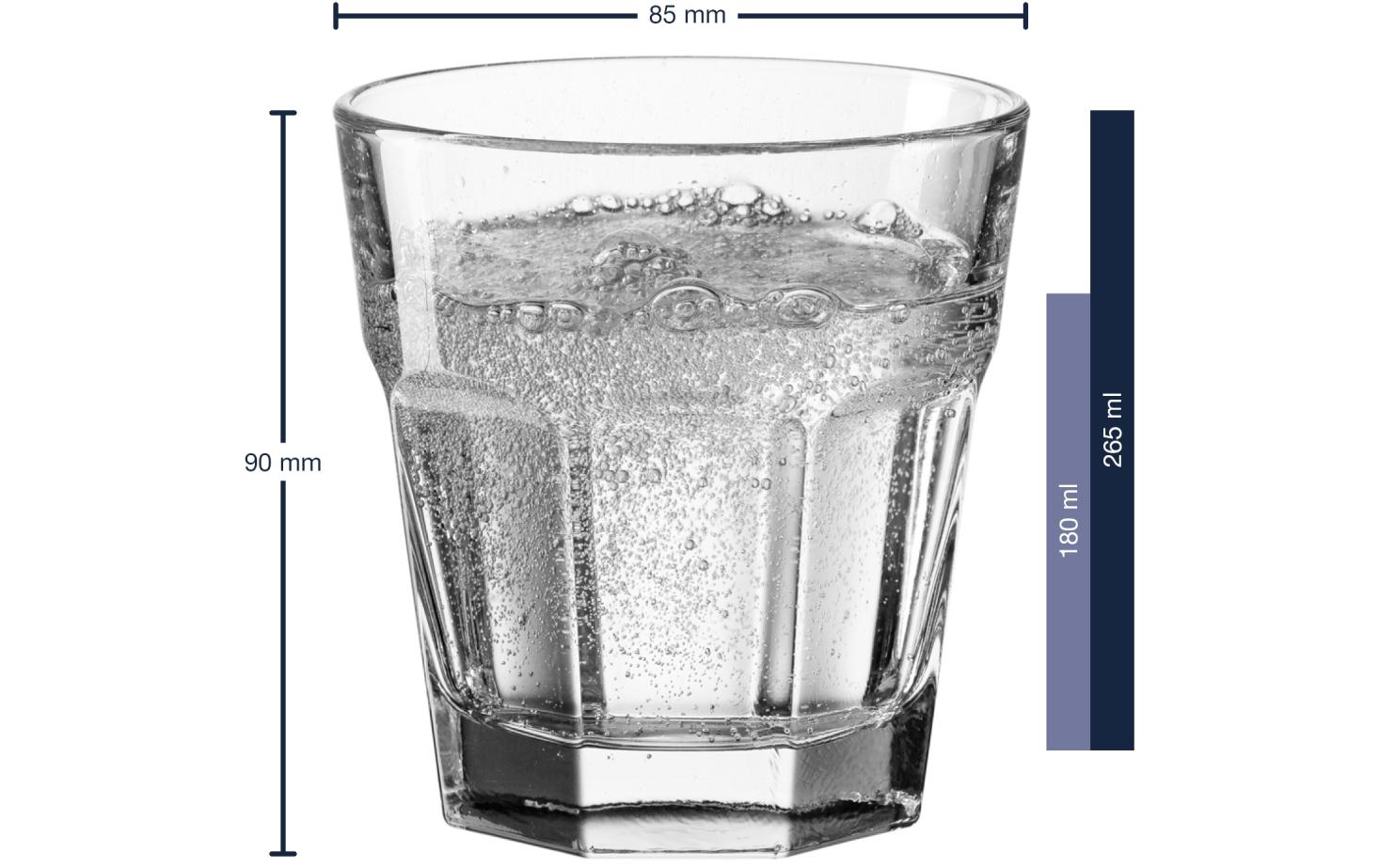 Whiskyglas Rock 250 ml, 6 Stück, TransparentWhiskybecher aus Klarglas