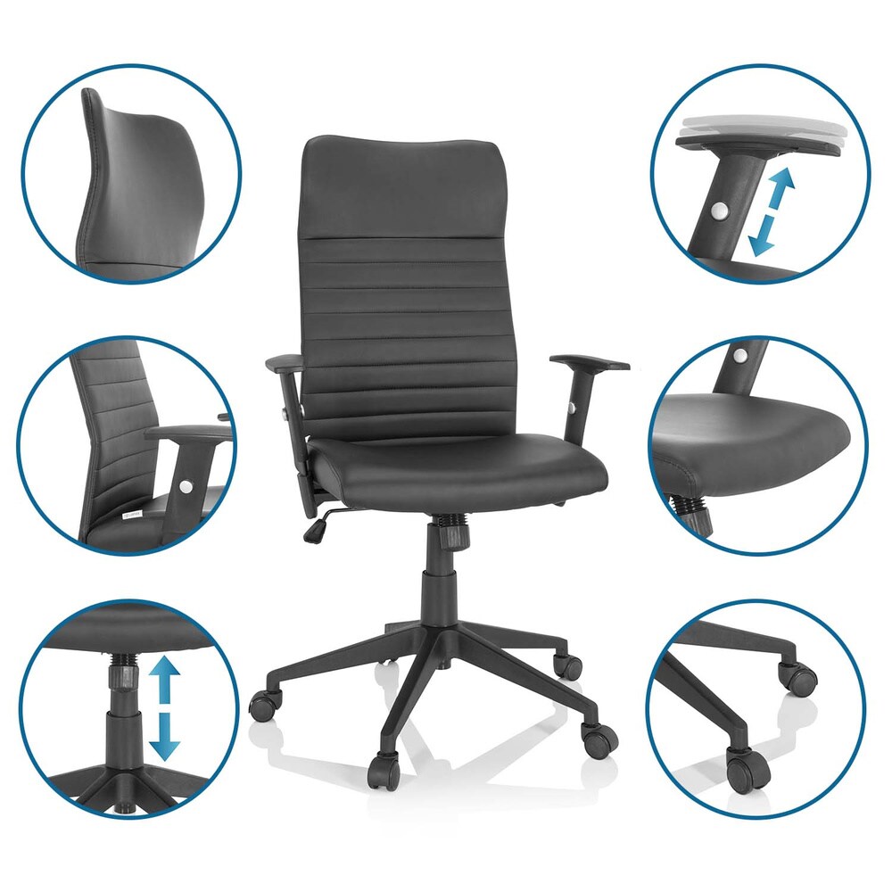 Home Office Bürostuhl ARTON 30 Kunstleder mit Armlehnen (höhenverstellbar) hjh OFFICE