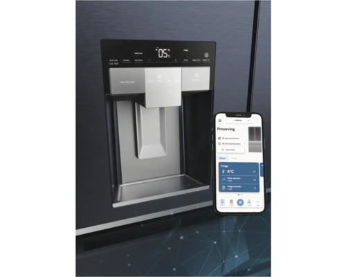 French Door koelkast HAIER HFW7918EIMB BxHxD 90,8 x 177,5 x 75 cm Koelgedeelte 323 l Vriesgedeelte 278 l zwart