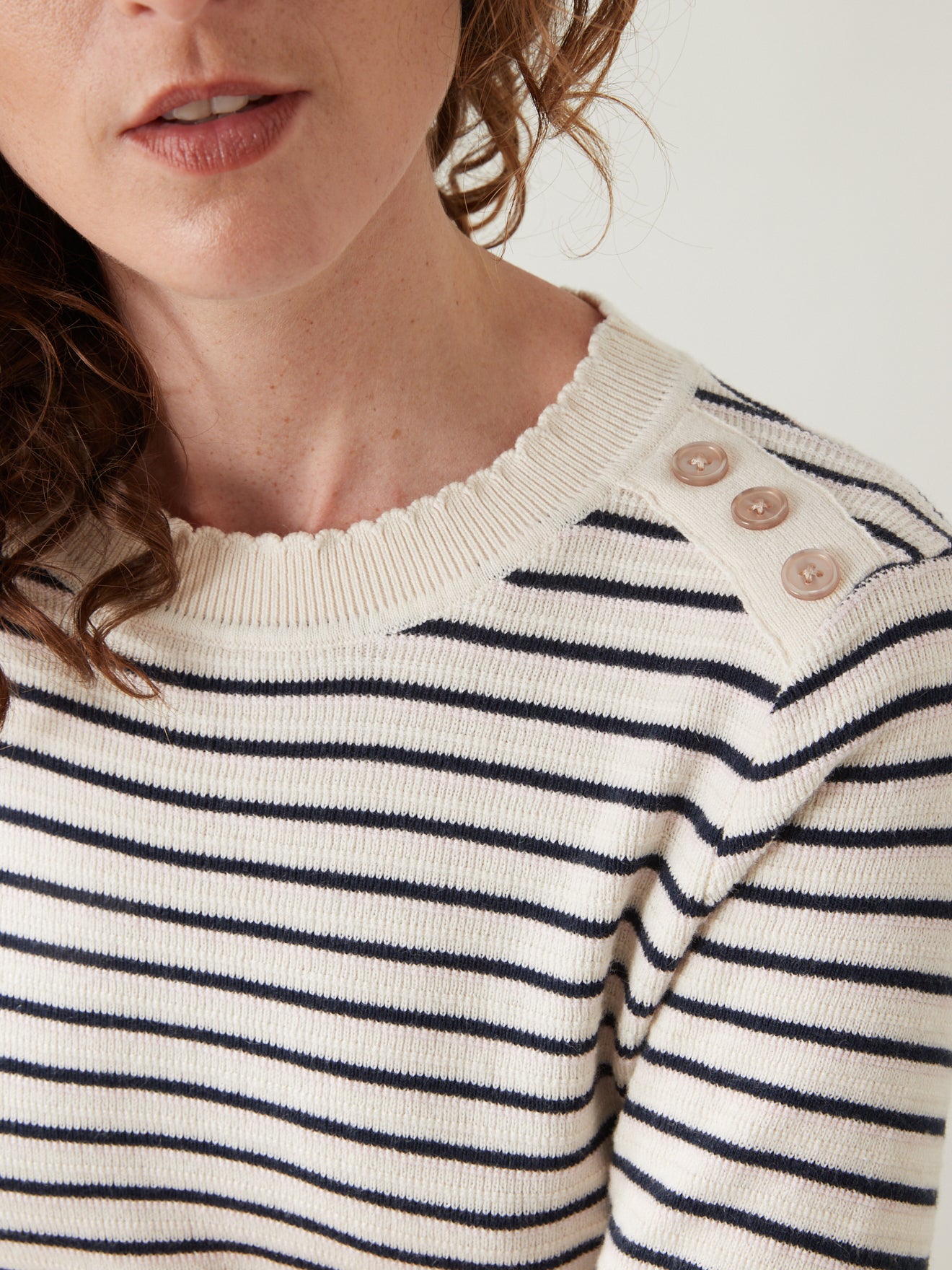 Pull marin coton et cachemire femme
