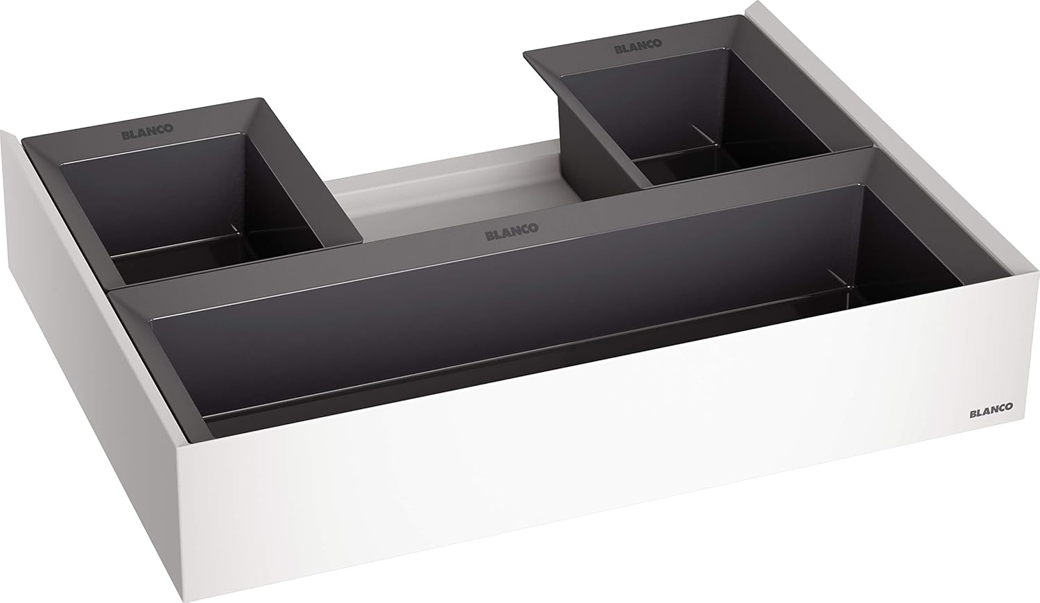 BLANCO Organisationsschublade | Kunststoff | für 60 cm breite Unterschränke | Ordnung | Gedämpfter Selbsteinzug | Zum Nachrüsten bei SELECT II & FLEXON II in 60cm Unterschränken | [54,8x40x11,1 cm]