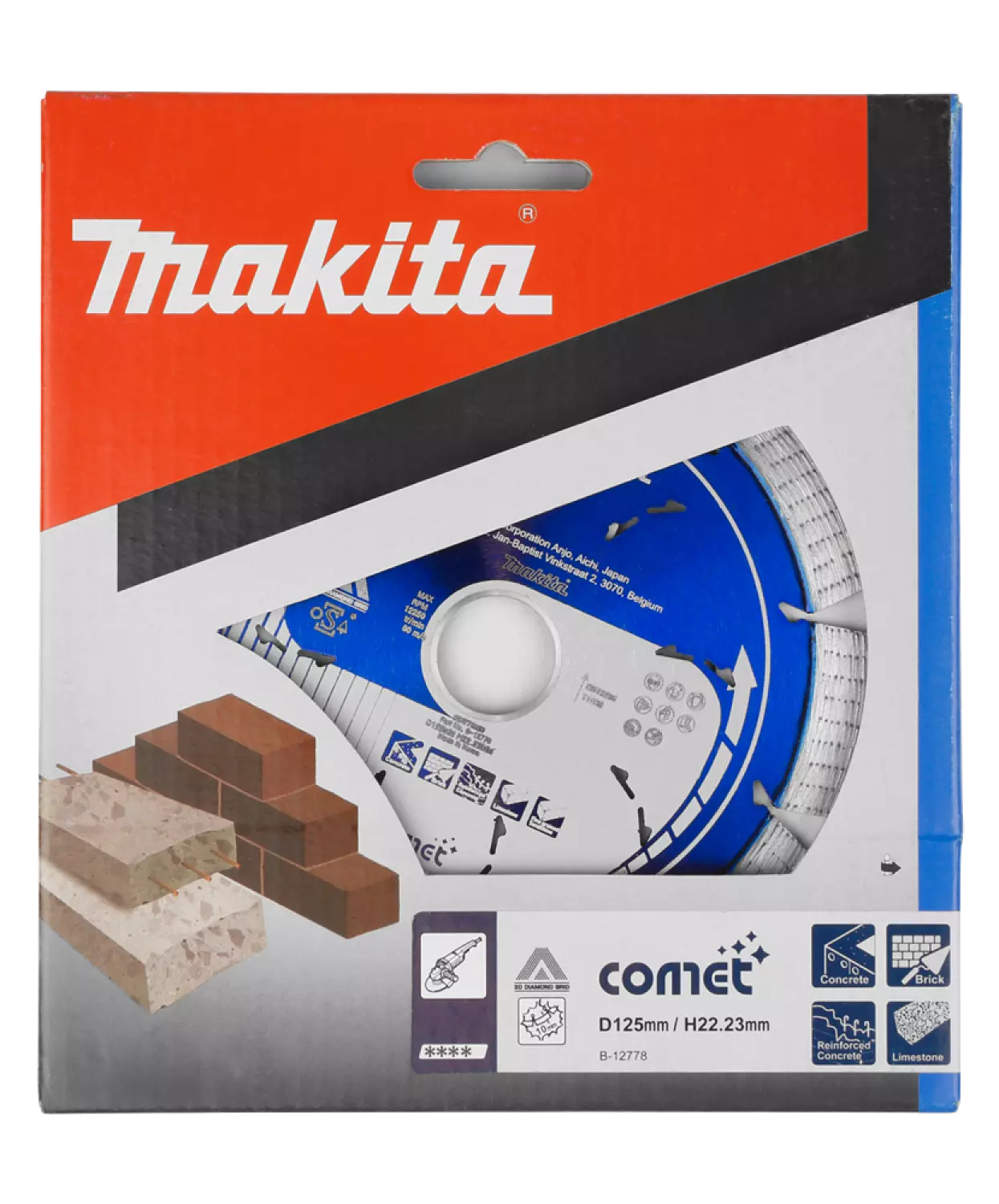 Makita B-12778 Diamantdoorslijpschijf - 125 x 22,23/20mm - beton - steen