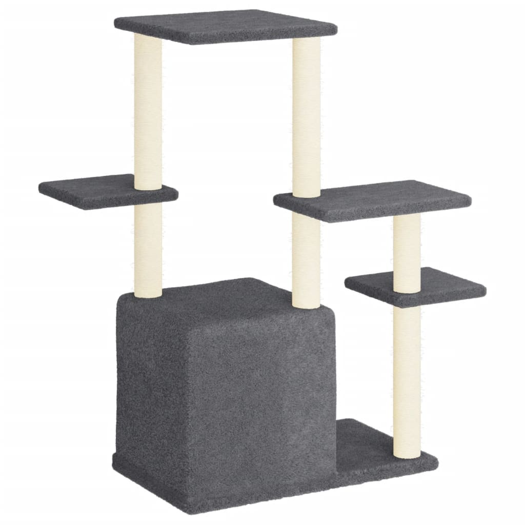 Arranhador para gatos vidaXL com hastes de sisal cinza escuro, 97,5 cm