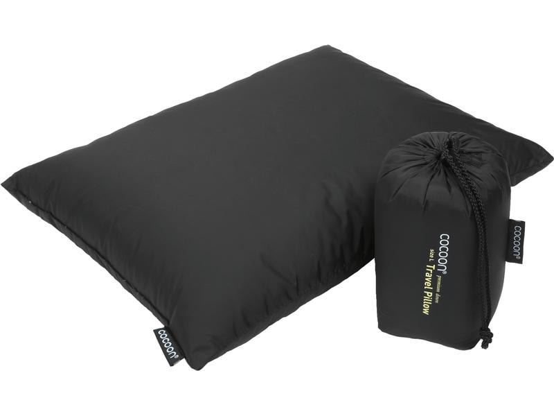cocoon Halskissen Down Travel Pillow, Schwarz, 33 cm x 43 c Hochwertiges Daunenkissen