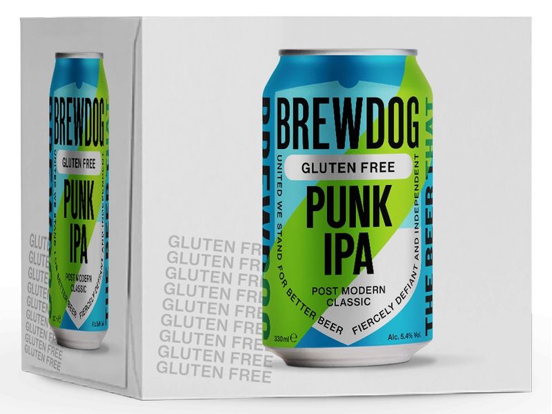 BrewDog Bier Gluten Free Punk IPA 4 x 0.33 l Goldenes India Pale Ale aus Schottland