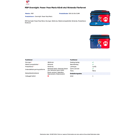 PDP Nintendo Switch Pull-N-Go rejsetaske - Mario