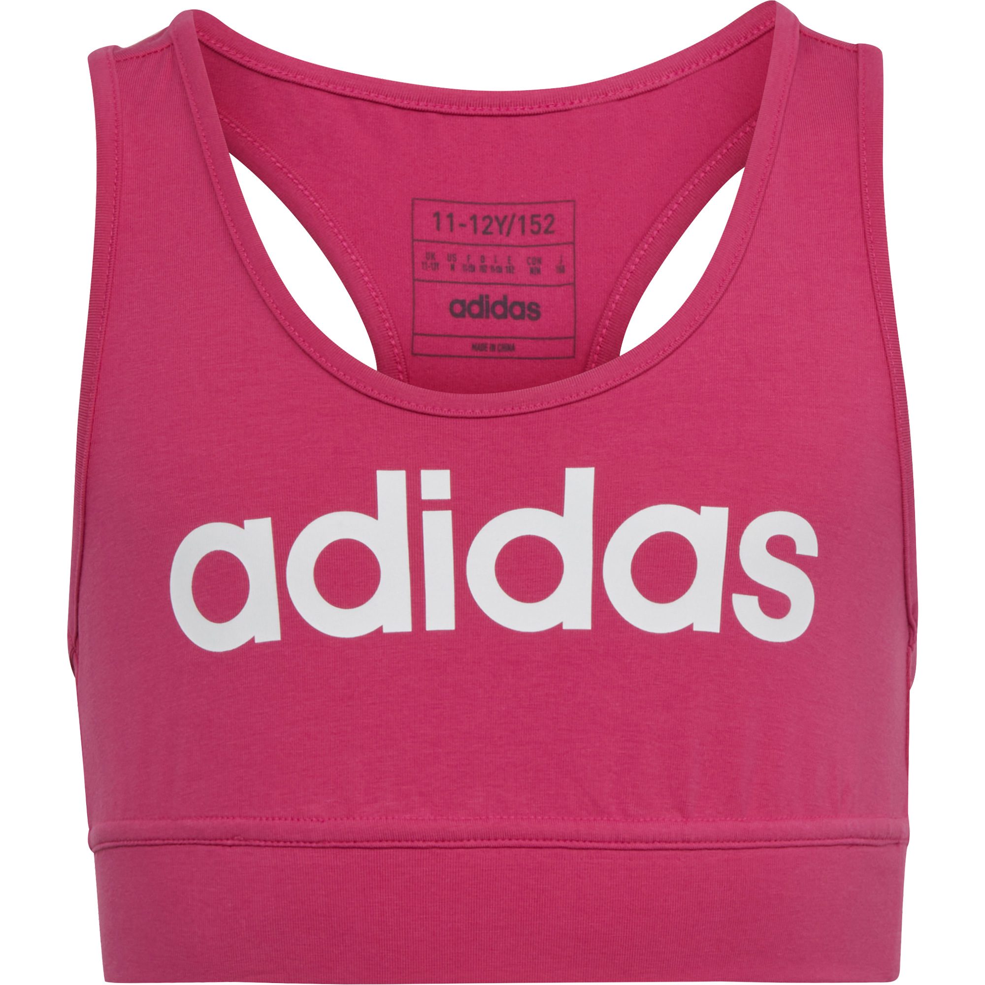 adidas Essentials Linear Logo Cotton Sport BH Mädchen semi lucid fuchsia